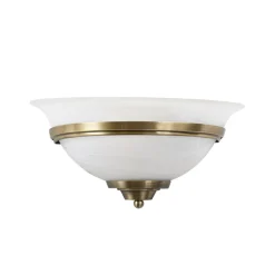 Lindby væglampe Irimia, 31 cm, antik messing, glas