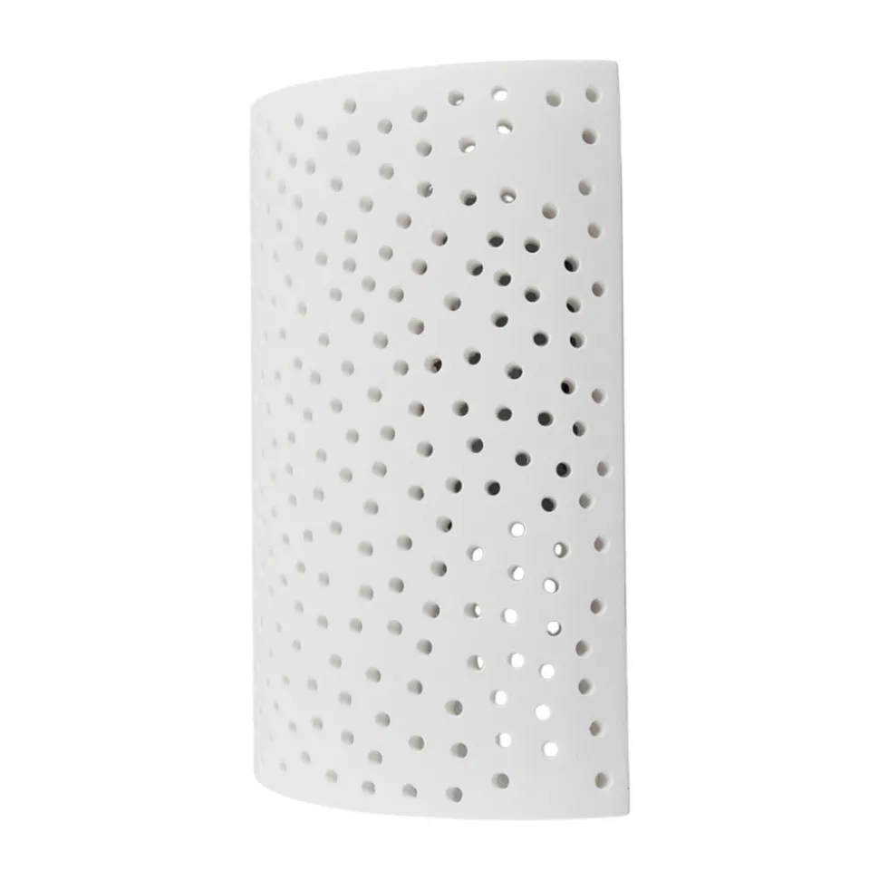 Lindby væglampe Jiru, højde 23 cm, hvid, halvcirkelformet, gips