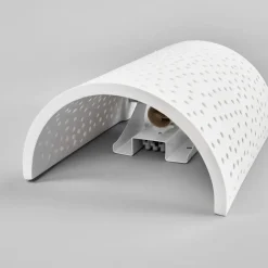 Lindby væglampe Jiru, højde 23 cm, hvid, halvcirkelformet, gips
