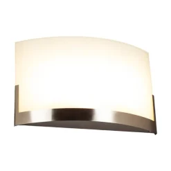 Lindby væglampe Karla, 35 cm, hvid/nikkel, glas, E27