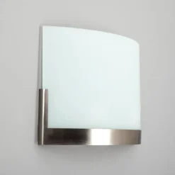 Lindby væglampe Karla, 35 cm, hvid/nikkel, glas, E27