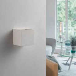 Lindby væglampe Kay, hvid, gips, sæt af 2