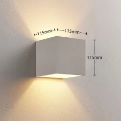 Lindby væglampe Kay, hvid, gips, sæt af 2