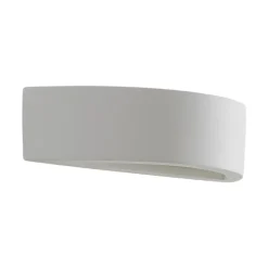 Lindby væglampe Konstantin, bredde 30 cm, hvid, gips, E14