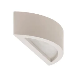 Lindby væglampe Konstantin, bredde 30 cm, hvid, gips, E14