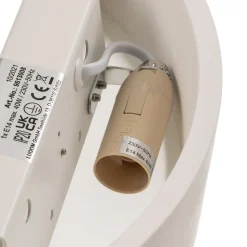 Lindby væglampe Konstantin, bredde 30 cm, hvid, gips, E14