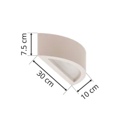 Lindby væglampe Konstantin, bredde 30 cm, hvid, gips, E14