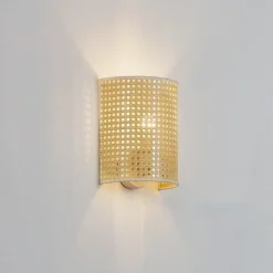 Lindby væglampe Lautaro, bambus, 25 cm høj, E27