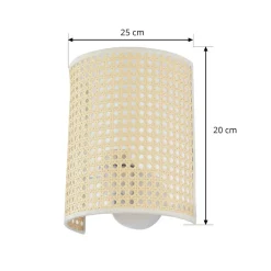 Lindby væglampe Lautaro, bambus, 25 cm høj, E27