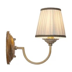Lindby væglampe Lumiel, creme/messing, tekstil, 27 cm