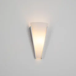 Lindby væglampe Magnus, hvid, glas, højde 31 cm, E14