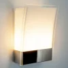 Lindby væglampe Malthe, højde 27 cm, krom, glas, metal