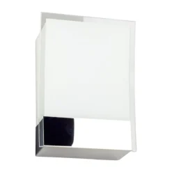 Lindby væglampe Malthe, højde 27 cm, krom, glas, metal