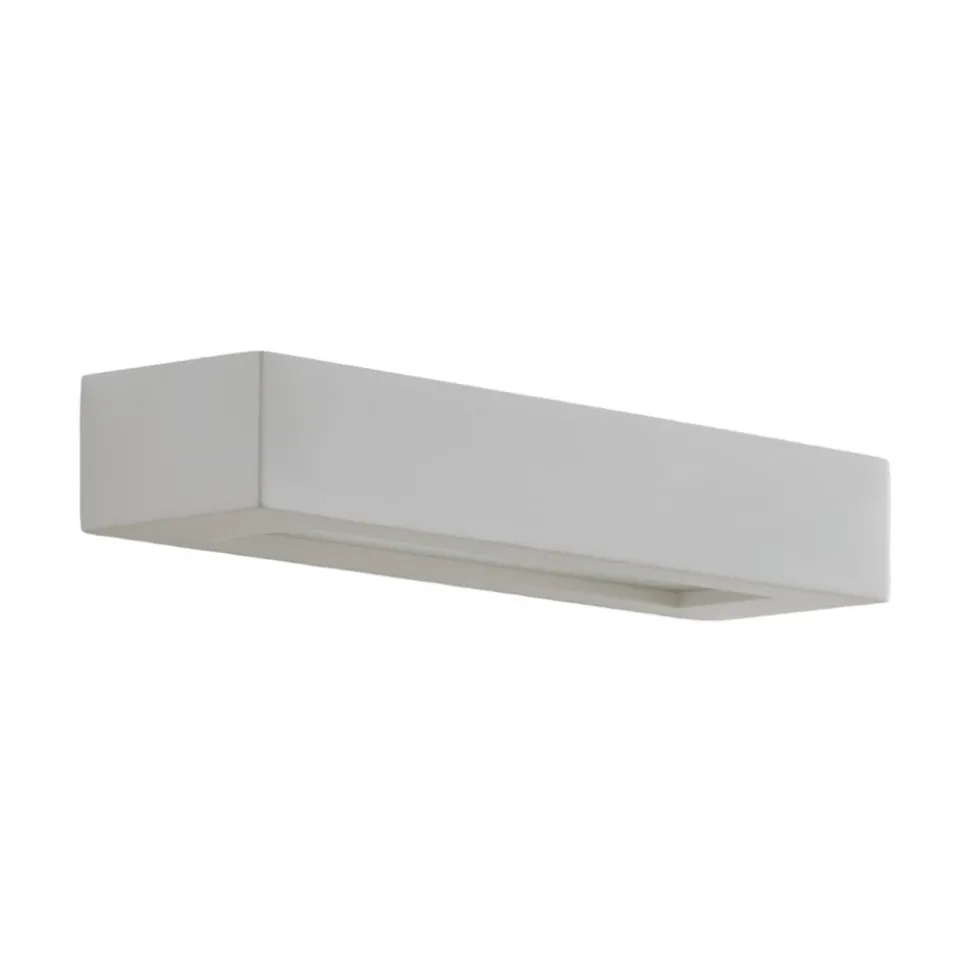 Lindby væglampe Matteo, hvid, gips, 36 cm, E14, kan males