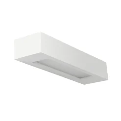 Lindby væglampe Matteo, hvid, gips, 36 cm, E14, kan males