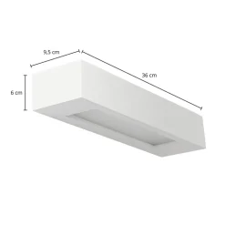 Lindby væglampe Matteo, hvid, gips, 36 cm, E14, kan males