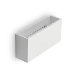 Lindby væglampe Mavora, kantet, 25 cm, hvid, gips, G9