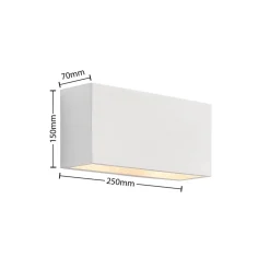 Lindby væglampe Mavora, kantet, 25 cm, hvid, gips, G9