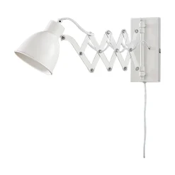 Lindby væglampe Merle, højde 22 cm, hvid, udtrækkelig