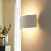 Lindby væglampe Naike, hvid, gips, højde 15 cm