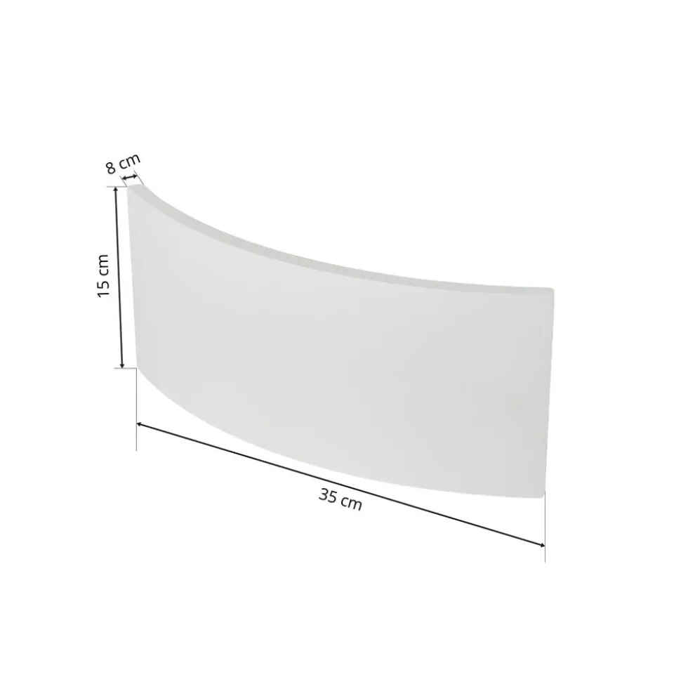 Lindby væglampe Naike, hvid, gips, højde 15 cm