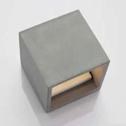 Lindby væglampe Nellie, grå, beton, 11,5 cm bred