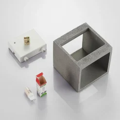 Lindby væglampe Nellie, grå, beton, 11,5 cm bred