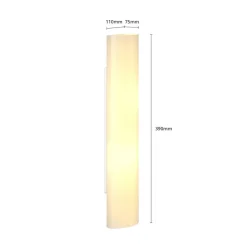 Lindby væglampe Ophelia, højde 39 cm, hvid, glas
