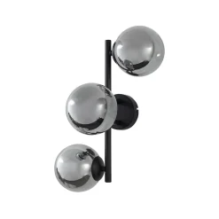 Lindby væglampe Orbelia, sort, 3 lyskilder, glas, G9