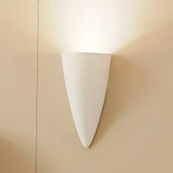Lindby væglampe Pascali, højde 42 cm, hvid, gips
