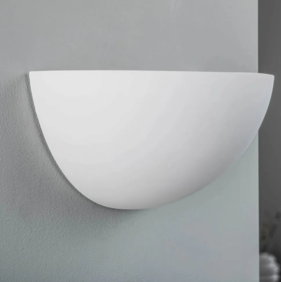 Lindby væglampe Pascali, højde 13 cm, hvid, gips