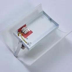 Lindby væglampe Phil, hvid, glas, højde 21 cm