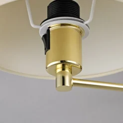 Lindby væglampe Pola, 30 cm, messing, udtrækkelig, tekstil