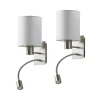 Lindby væglampe Shajan, sæt af 2, 29cm, E27, LED-læselampe