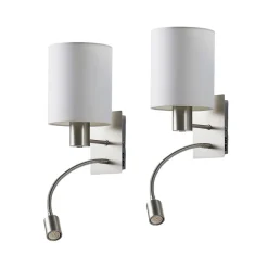 Lindby væglampe Shajan, sæt af 2, 29cm, E27, LED-læselampe