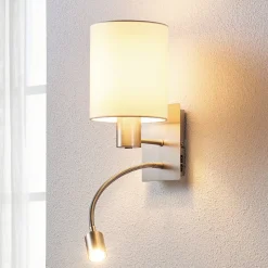 Lindby væglampe Shajan, sæt af 2, 29cm, E27, LED-læselampe