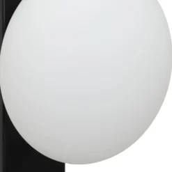 Lindby væglampe Tavrik, sort/hvid, højde 30 cm, glas