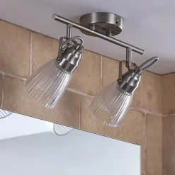 Lindby væglampe til badeværelset Kara, 31 cm, 2 lyskilder, glas, IP44, G9