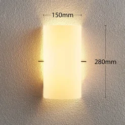 Lindby væglampe Tuli, 28 cm, glas, halvcirkelformet, E14