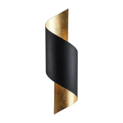 Lindby væglampe Vanni, sort/guld, metal, højde 57 cm