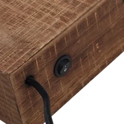 Lindby væglampe Vatana, træ, stik, USB-port, 80 cm