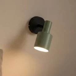 Lindby vægspot Ovelia, grøn/sort, metal, E27