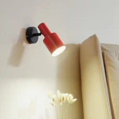 Lindby vægspot Ovelia, orange/sort, metal, E27