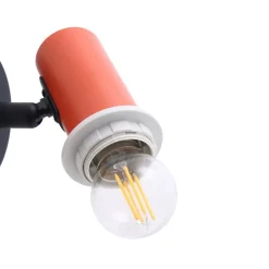 Lindby vægspot Ovelia, orange/sort, metal, E27