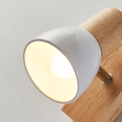 Lindby vægspot Thorin, 14 cm høj, hvid, træ, E14