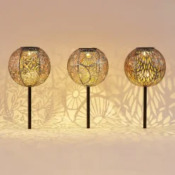 Lindby Vilani LED-solcellelampe i sæt med 3 stk.
