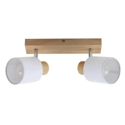 Lindby Wanessa loftspot, 39 cm, 2 lyskilder, træ, hvid, E14