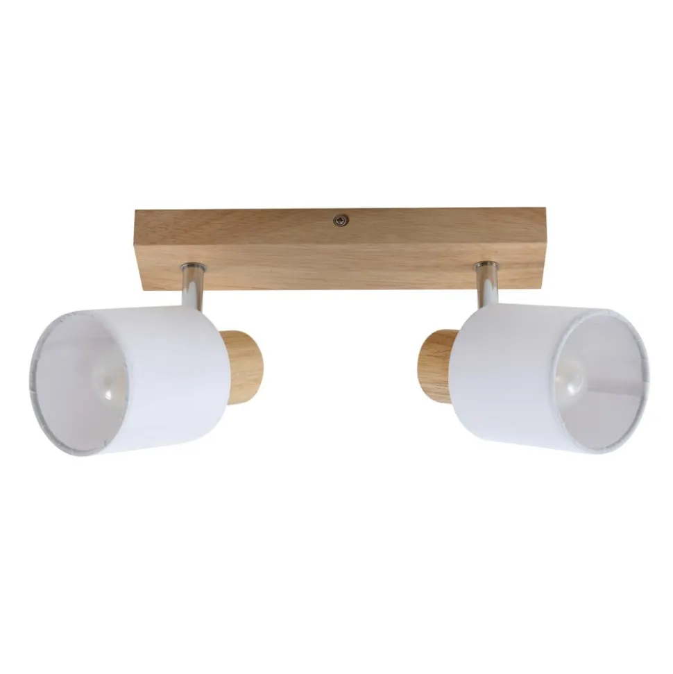 Lindby Wanessa loftspot, 39 cm, 2 lyskilder, træ, hvid, E14