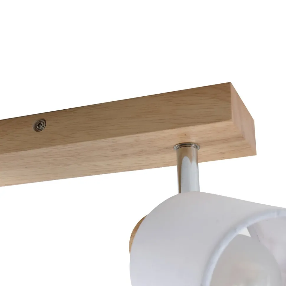 Lindby Wanessa loftspot, 39 cm, 2 lyskilder, træ, hvid, E14