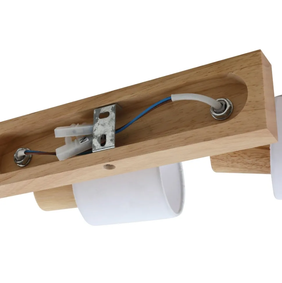 Lindby Wanessa loftspot, 39 cm, 2 lyskilder, træ, hvid, E14